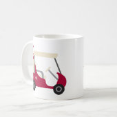 Schulfarben - Crimson & Cream Golf Cart Kaffeetasse (Vorderseite Links)