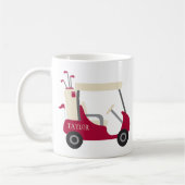 Schulfarben - Crimson & Cream Golf Cart Kaffeetasse (Links)