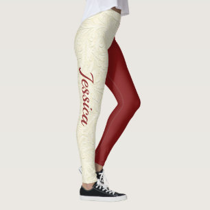 SchulfARBEN Crimson Cream Leggings Chefs Pants
