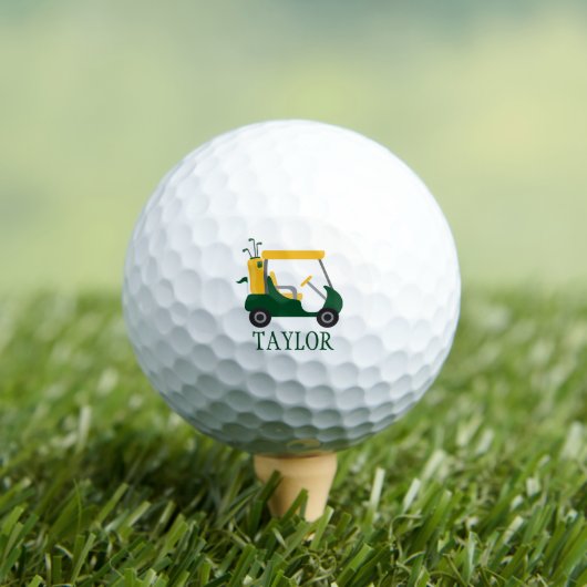 Schulfarben - Green & Gold Golf Cart Golfball (Insitu T-Shirt)