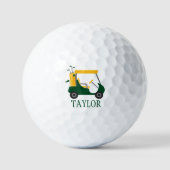 Schulfarben - Green & Gold Golf Cart Golfball (Vorderseite)