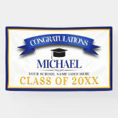 Schulfarben Herzlichen Glückwunsch Abschluss Banner (Horizontal)