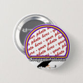 Schulfarben Lila- und Gold-Abschluss-Rahmen Button (Vorne & Hinten)