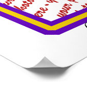 Schulfarben Lila- und Gold-Abschluss-Rahmen Poster (Ecke)