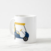 Schulfarben - Navy Blue & Gold Golf Cart Kaffeetasse (Vorderseite Links)