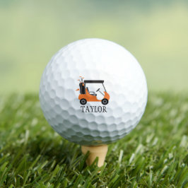 Schulfarben - Orange & Black Golf Cart Golfball