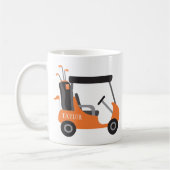 Schulfarben - Orange & Black Golf Cart Kaffeetasse (Links)