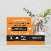 Schulfarben, orangefarbener Schwarzer Abschluss Ankündigung (Stehend Vorderseite)