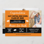 Schulfarben, orangefarbener Schwarzer Abschluss Ankündigung (Vorne/Hinten)