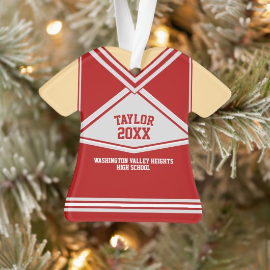 Schulfarben Personalisiert Cheerleader Uniform Ornament (Baum)