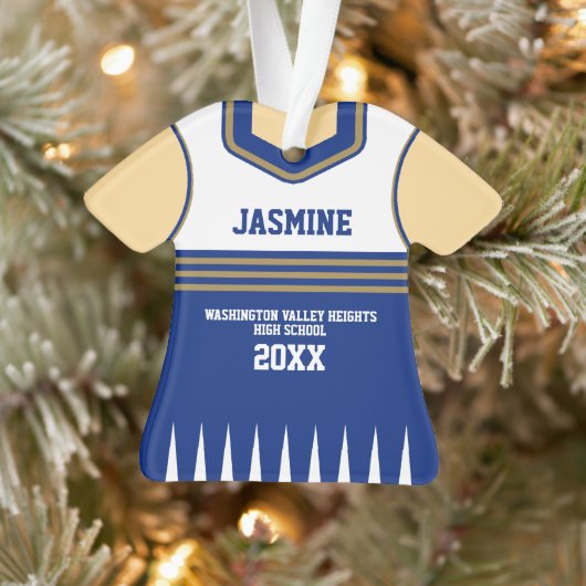 Schulfarben Personalisiert Cheerleader Uniform Ornament (Baum)