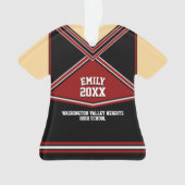 Schulfarben Personalisiert Cheerleader Uniform Ornament (Vorderseite)