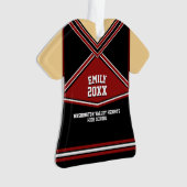 Schulfarben Personalisiert Cheerleader Uniform Ornament (Vorderseite)