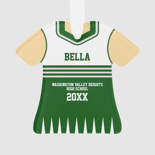 Schulfarben Personalisiert Cheerleader Uniform Ornament (Rückseite)
