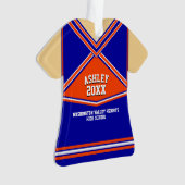 Schulfarben Personalisiert Cheerleader Uniform Ornament (Vorderseite)