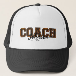 Schulfarben Personalisiert-Coach-Orange und Brown Truckerkappe