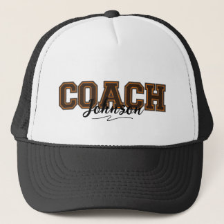 Schulfarben Personalisiert-Coach-Orange und Brown Truckerkappe