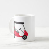 Schulfarben - Red & Black Golf Cart Kaffeetasse (Vorderseite Links)