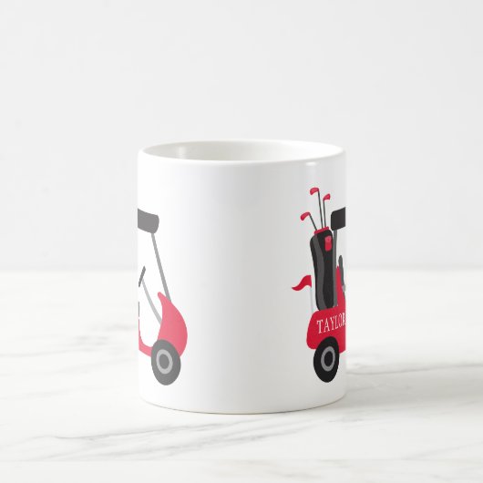 Schulfarben - Red & Black Golf Cart Kaffeetasse (Mittel)