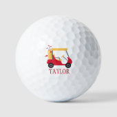Schulfarben - Red & Gold Golf Cart Golfball (Vorderseite)
