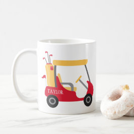 Schulfarben - Red & Gold Golf Cart Kaffeetasse