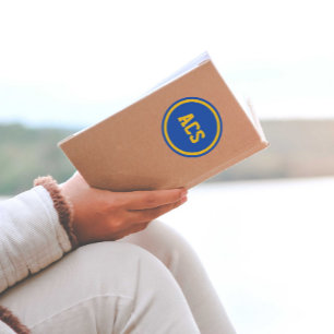 Schulfarben Royal Blau und Gold Runder Aufkleber