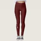 SCHULFARBEN WÄHLEN Name Maroon White Uni Leggings (Vorderseite)