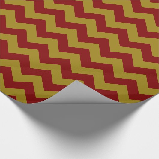 Schulfarben Zickzack Geschenke Wrap-Maroon und Gol Geschenkpapier (Ecke)