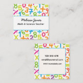 Schulfarbenwerte Zahlen Math Lehrer Quadratische Visitenkarte (Vorne/Hinten)