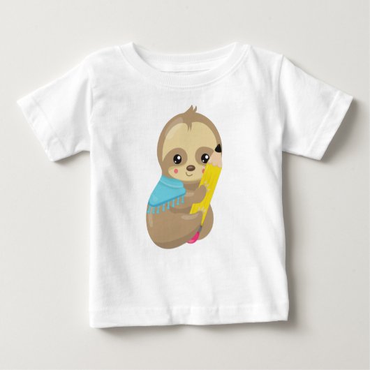 Schulfaultier, Niedliches Faultier, Babyschläger,  Baby T-shirt (Vorderseite)