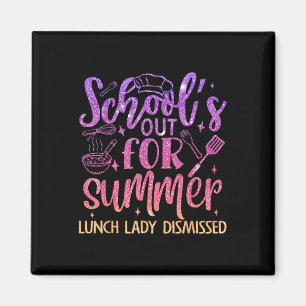 Schulfrei Mittagessen Dame entlassen Sommer Magnet