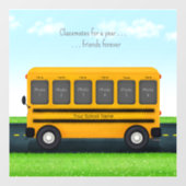 Schulfreunde Personalisierter Schulbus 6 Fotos Fensteraufkleber (Blatt)