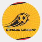 Schulfußball Personalisiert Gelbe Aufkleber (Vorderseite)