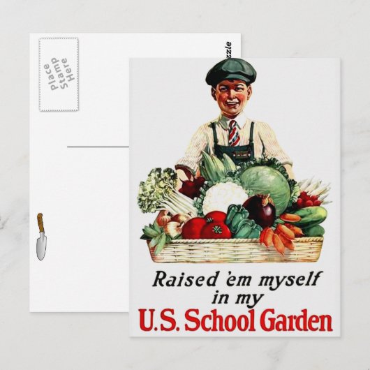 Schulgarten Postkarte (Vorne/Hinten)