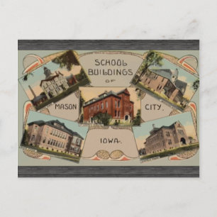 Schulgebäude von Mason City Iowa, Vintage Postkarte