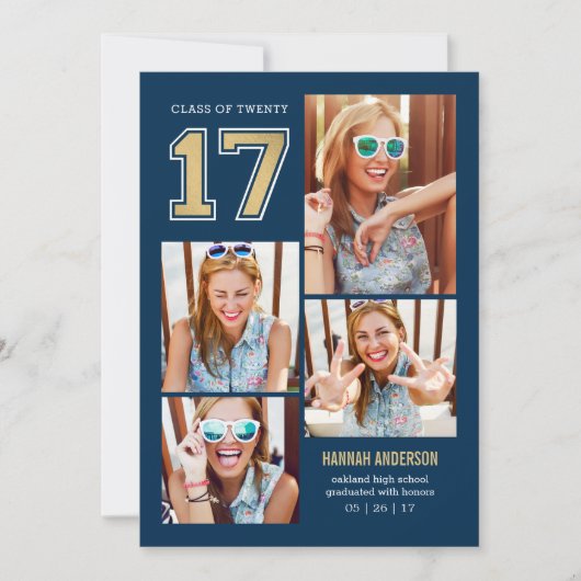 Schulgeist EDITABLE FARBEN Abschluss Einladung (Vorderseite)