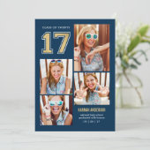 Schulgeist EDITABLE FARBEN Abschluss Einladung (Stehend Vorderseite)