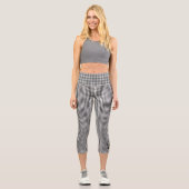 Schulgeist Team Colors Paw Print Initials Karo Capri Leggings (Vorderseite)
