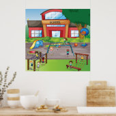 Schulgelände Poster (Küche)