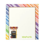 Schulgestein! Mädchen mit Tafel Zurück zur Schule Notizblock (Vorderseite)