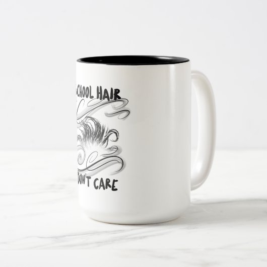 Schulhaar kümmert sich nicht um Schulbeginn Zweifarbige Tasse (VorderseiteRechts)
