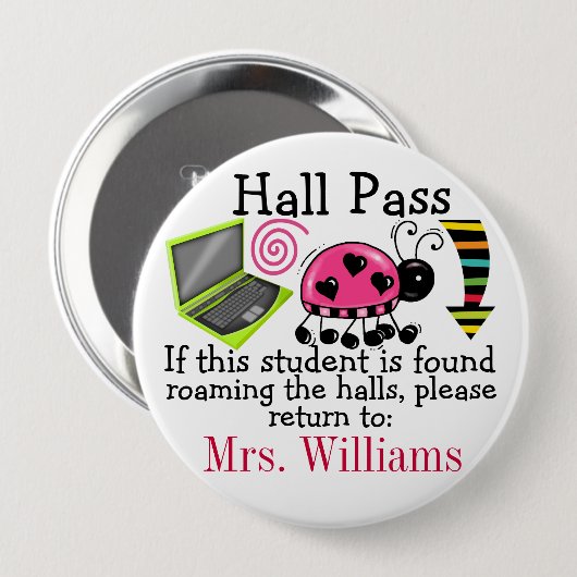 SchulHall Pass / Lady Bug - SRF Button (Vorne & Hinten)