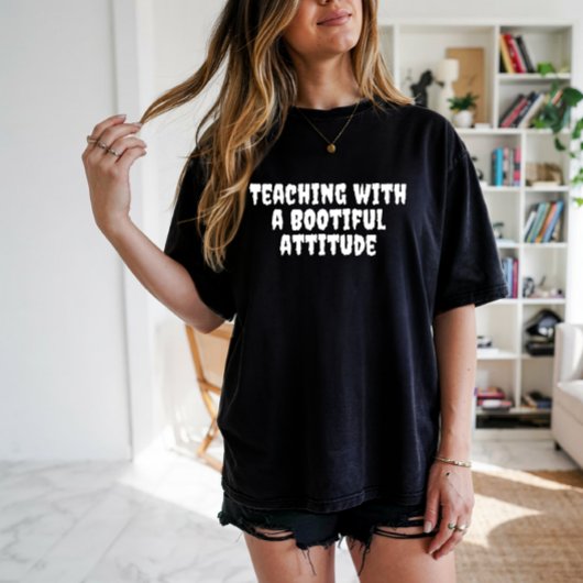 Schulhalloween für ironische Lehrerin, weiße Typog T-Shirt