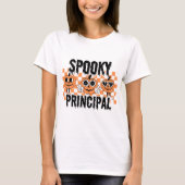 Schulhauptmann Halloween Spooky Principal Custom T-Shirt (Vorderseite)
