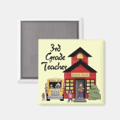 Schulhaus 3. Klasse Lehrer Tshirts und Geschenke Magnet (Vorderseite/Rückseite)
