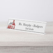 Schulhaus Grüne Lehrerin Schreibtisch Hängewand de Schreibtischnamensplakette (Vorderseite )