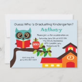 Schulhaus-kluge Eule scherzt Abschluss-Einladung Einladung (Vorderseite)