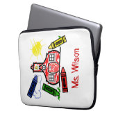 Schulhaus-u. Zeichenstift-Elektronik-Tasche für Laptopschutzhülle (Vorderseite Links)