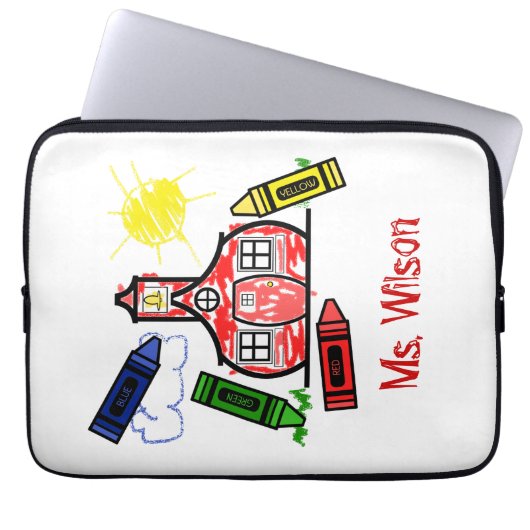 Schulhaus-u. Zeichenstift-Elektronik-Tasche für Laptopschutzhülle (Vorderseite)