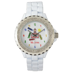 Schulhaus-u. Zeichenstift-Lehrer-Uhr Armbanduhr